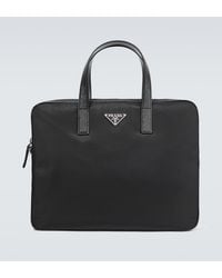 Prada - Re-Nylon Leather-Trimmed Briefcase - Lyst