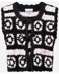 Ganni - Cotton Crochet Vest - Lyst