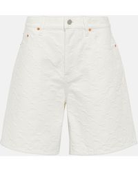 Gucci - GG Denim Jacquard Bermuda Shorts - Lyst