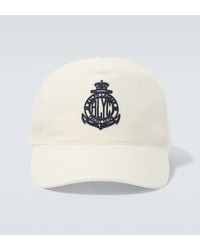 Ralph Lauren - Logo Silk And Linen Canvas Baseball Cap - Lyst