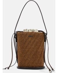 Max Mara - Small Leather-trimmed Bucket Bag - Lyst