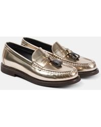 Brunello Cucinelli - Loafers Aus Metallic-Leder - Lyst