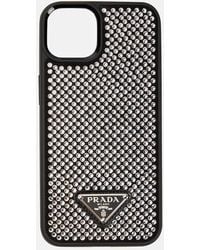 Prada - Crystal-Embellished Iphone 13 Case - Lyst