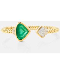 Marina B - Brazalete Trisolina de oro de 18 ct con diamantes y esmeraldas - Lyst