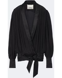 Isabel Marant - Diljane Draped Silk Crepe De Chine Jacket - Lyst