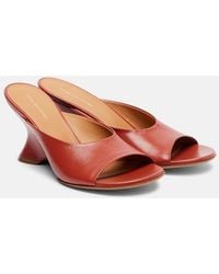 Dries Van Noten - 75 Leather Wedge Mules - Lyst