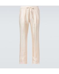 Dolce & Gabbana - Silk Tapered Pants - Lyst