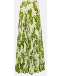 Etro - Printed Pleated High-rise Maxi Skirt - Lyst