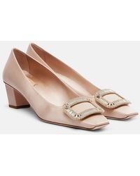 Roger Vivier - Belle Vivier 45 Embellished Satin Pumps - Lyst