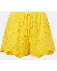 Poupette - Broderie Anglaise Cotton Shorts - Lyst