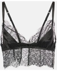 Dolce & Gabbana - Lace-Trimmed Satin Bralette - Lyst