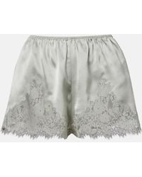 Doen - Iona Lace-Trimmed Silk Shorts - Lyst