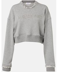 McQueen - Sudadera Cropped De Algodon Con Logo - Lyst