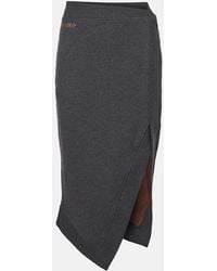 The Attico - Asymmetrical Fleece Midi Skirt With Front Split - Lyst