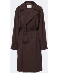 Saint Laurent - Double-Breasted Wool Trench Coat - Lyst