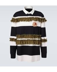 Simone Rocha - Ruffled Striped Cotton Polo Shirt - Lyst