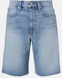 SLVRLAKE Denim - Bermuda Cut Off Frayed Denim Shorts - Lyst