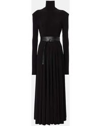 Norma Kamali - Belted Turtleneck Midi Dress - Lyst
