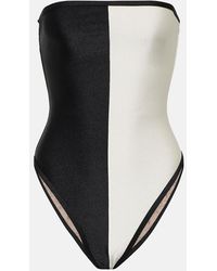 Adriana Degreas - Deco Colorblocked Bandeau Swimsuit - Lyst
