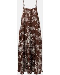Asceno - Napoli Printed Silk Twill Maxi Dress - Lyst