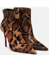 Christian Louboutin - Bottines Miss Z 100 En Cuir Facon Poulain - Lyst
