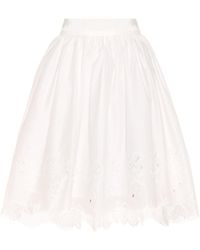 Moncler Embroidered Cotton Skirt - White