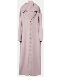 Y. Project - Turtleneck Mesh-Trimmed Shirt Dress - Lyst