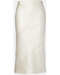 Sportmax - Ruta Pleated Satin Pencil Skirt - Lyst