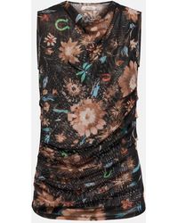 Dorothee Schumacher - Sheer Flowers Floral Draped Top - Lyst