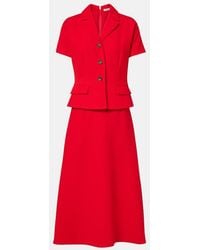 Emilia Wickstead - Alexina Wool Crepe Midi Dress - Lyst