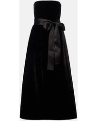 Elie Saab - Vestido De Fiesta De Terciopelo Con Cinturon - Lyst