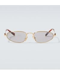 Miu Miu - Logo Oval Sunglasses - Lyst