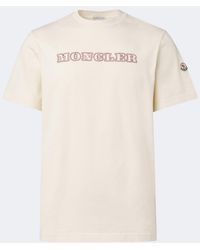 Moncler - Logo Embroidered Cotton Jersey T-Shirt - Lyst