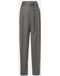 The Row - Lonan High-Rise Silk Straight Pants - Lyst