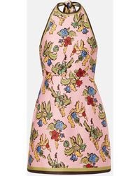 ALÉMAIS - Floral Halterneck Linen-Blend Minidress - Lyst