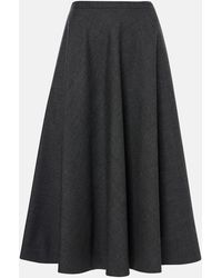 Gucci - Jupe Midi En Laine - Lyst