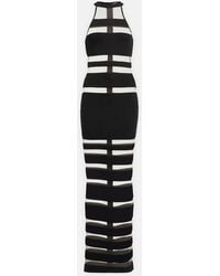 Balmain - Halterneck Mesh-Paneled Gown - Lyst