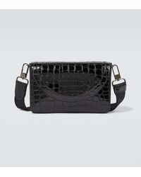 Christian Louboutin - Explorafunk Croc-Effect Patent Leather Shoulder Bag - Lyst