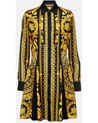 Versace - Vestido camisero Barocco de seda - Lyst