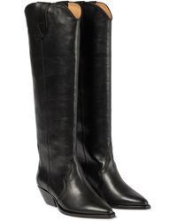 Isabel Marant Denvee Leather Knee-high Boots - Black