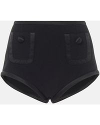 Dolce & Gabbana - High-Rise Wool And Silk Shorts - Lyst