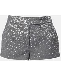 Alex Perry - Low-Rise Crystal-Embellished Micro Shorts - Lyst
