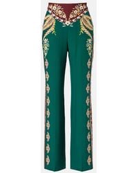 Etro - Floral Silk Palazzo Trousers - Lyst