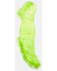 GIUSEPPE DI MORABITO - Feather-trimmed Midi Dress - Lyst