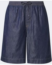 Loewe - Anagram Cotton Chambray Shorts - Lyst