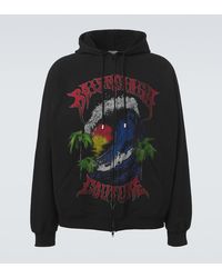 Balenciaga - Logo Cotton Jersey Zip-Up Hoodie - Lyst