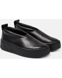 Jil Sander - Leather Slip-on Sneakers - Lyst