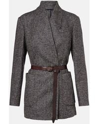Brunello Cucinelli - Herringbone Monili Wool-Blend Tweed Blazer - Lyst