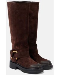 Dorothee Schumacher - Suede Softness Knee-High Biker Boots - Lyst
