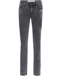 Damen Bekleidung Jeans Röhrenjeans Sparen Sie 39% Off-White c/o Virgil Abloh Baumwolle Baumwolle jeans in Schwarz 